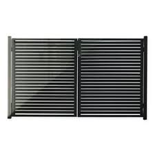 Stratco Aluminum Outdoor Gate In Black Outdoor Gate Wood Fence Design Aluminum Driveway Gates