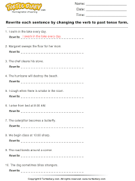Download And Print Turtle Diary S Rewrite Sentence By Changing Verb To Past Tense Form Worksheet Our Large Collection O Past Tense Worksheet Past Tense Tenses