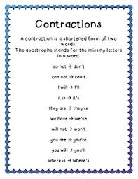 contraction anchor chart with examples