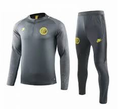 Inter milan italy 1991/1992 training football jacket jersey umbro size l adult. Inter Milan 19 20 Tracksuit Grey Training Sweat Shirt With Pants Training Clothes Sweatshirt Suit Tracksuit