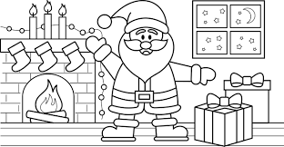 Gambar mewarnai pemandangan alam pantai hitam putih via www.pinterest.com. Pixelo Cara Menggambar Santa Claus Dengan Kado Tema Natal Christmas Edition Coloring Page Facebook