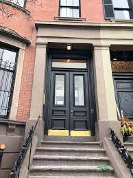 Brownstone restoration, masonry repointing, stair sealing. Brownstone Stair Repair Brs