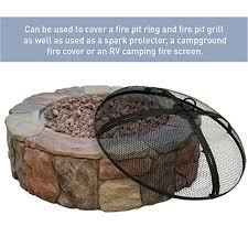 This fire pit has a 29 dia, 12 deep fire bowl for large wood capacity. 36 Inch Round Fire Screen Fire Pit Cover Fire Screen Protector Pricepulse