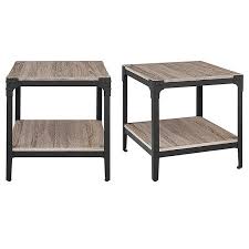 Each set includes a coffee table and 2 end table or side tables. Driftwood Angle Iron Accent Tables Set Of 2 Kirklands