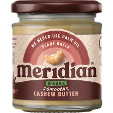 A soft yellowish or whitish emulsion of butterfat, water, air, and sometimes salt, churned from milk or cream and processed for use in cooking and as. Meridian Organic Smooth Cashew Butter 170g Jar