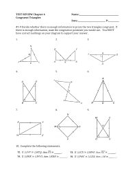 In the given triangle, find x. Chapter 4 Test Review Congruent Triangles