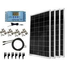 Windynation 400 Watt Off Grid Polycrystalline Solar Panel Kit With Lcd Charge Controller Solar Panel Kits Best Solar Panels Solar Panels