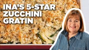 Ina Garten S Top Rated Zucchini Gratin Barefoot Contessa Food Network Youtube In 2020 Zucchini Gratin Food Network Recipes Zucchini