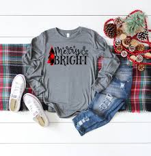 Christmas Shirts Merry And Bright Shirt Womens Christmas Shirts Buffalo Plaid Shirt Holiday Gift Shirt Womens Christmas Shirts Christmas