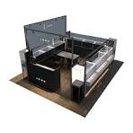 Luxury decoration mall black watch kiosk with metal frame ...