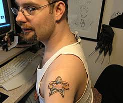 Logo of star trek tattoo on wrist. 7 Star Trek Tattoos On Shoulder
