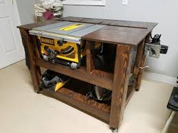 Table For Dewalt Table Saw Wood Furniture Diy Workbench Plans Diy Table Saw Workbench