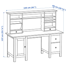 Hemnes Desk With Add On Unit Black Brown 61x53 7 8 Ikea In 2020 Hemnes Ikea Hemnes Ikea Wood