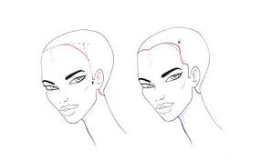 Continue drawing the line so that it is half way down from the top of the head. How To Draw Hair Hairline I Draw Fashion Drawings Figure Template How To Draw Hair