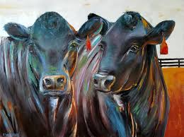Black Angus Cows By Artist Cher Devereaux Cow Art Cow Painting Fine Art