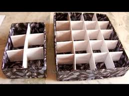 With this underwear organizer, you will not be bothered to fish through messy drawers or wardrobes for specific panty or bra while in a rush to get ready. Diy Organizer With Compartments Innerwear Socks Organizer English Subtitles Youtube