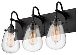 Shop for black vanity lights and the best in modern furniture. Chelsea Vanity Light With Satin Black Finish And Clear Glass Industrial Bathroom Vanity Lighting By Sonneman A Way Of Light Houzz