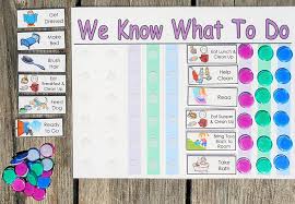 Daily Chore Chart Schedule For Multiple Kids Shipped You Choose Chores And Colors Hook And Loop Backed Chores And Tokens Daily Planner