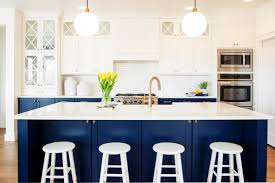 navy blue and white kitchen decor