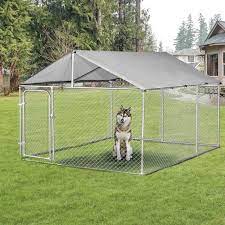 Outdoor dog fences for large dogs. Suzicca 7 5 X7 5 X5 6 Large Outdoor Dog Kennel Galvanized Steel Fence With Oxford Cloth Roof And Lock Walmart Com Walmart Com
