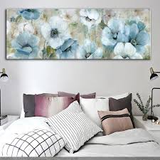 Contemporary Floral Wide Format Wall Art Oil Painting Modern Colorful Abstract Fine Art Canvas Prints Living Room Bedroom Home Decor In 2020 Bedroom Wall Art Wall Art Canvas Prints Floral Wall Art