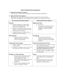 A fast rotation shift pattern that uses 4 teams to provide around the clock coverage. Types Of Flexible Work Arrangements 1 Restructured Full