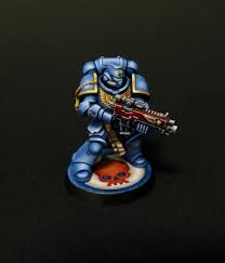 A page for describing characters: Primaris Space Marine By David Ward Putty Paint