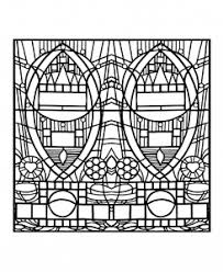 Easter stained glass coloring page. Stained Glass Coloring Pages For Adults