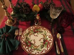 Christmas Tiffany China On Red Plaid Holiday Table Settings Christmas China Christmas Table Settings