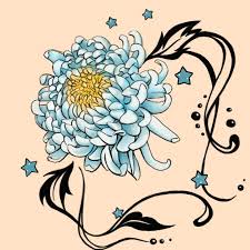 Blue Chrysanthemum Chrysanthemum Tattoo Chrysanthemum Flower Tattoo Flower Tattoo Shoulder