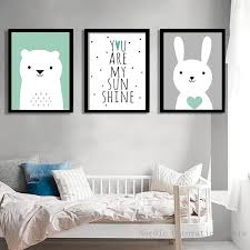 Nordic Style Kids Decoration Rabbit Posters Prints Wall Art Canvas Painting Kids Room Wall Picture Icon2 Lux Idee Chambre Enfant Chambre Bebe Idees Chambre