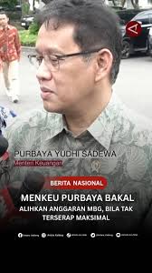 MENKEU PURBAYA BAKAL ALIHKAN ANGGARAN MBG, BILA TAK TERSERAP MAKSIMAL,  Menteri Keuangan Purbaya Yudhi Sadewa, Jumat (19/9), mengungkapkan bakal  mengalihkan anggaran program Makan Bergizi Gratis (MBG), ...