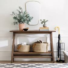 Haverhill Wood Console Table With Shelf Weathered Brown Threshold In 2020 Reclaimed Wood Console Table Wood Console Table Wood Console