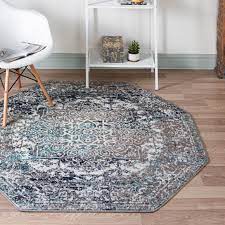 Alise soho transitional area rug (5u00273 octagon). Gray 5 X 5 Arlington Octagon Rug Esalerugs