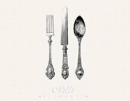 Antique Silverware Knife Fork Spoon Cutlery Printable Vintage Digital Clipart Separate Png Files Antique Silverware White Picture Frames Antiques