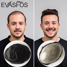 Lace front,fine mono poly mens wig. In Stock Hair Replacement Men System 120 130 Density Skin Pu Human Hair Men Toupee Single Knot Hair Prosthesis For Men Toupee Toupees Aliexpress