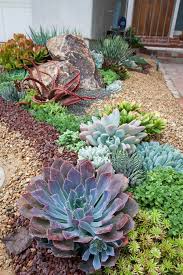 Raised Garden Bed Corners In 2020 Succulent Landscape Design Rock Garden Landscaping Succulent Rock Garden