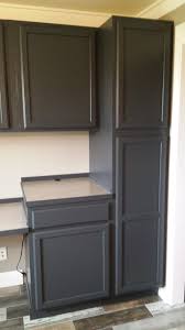 Finished Cabinets Painted In Behr Cracked Pepper Repainting Kitchen Cabinets Painted Kitchen Cabinets Colors Painting Cabinets