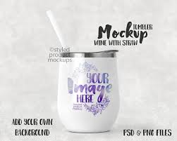 12oz Wine Tumbler With Straw Mockup Template Add Your Own Etsy In 2020 Free Psd Mockups Templates Free Packaging Mockup Mockup Free Psd