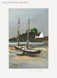 Deux Voiliers Echoues Lithographie Du Peintre Georges Laporte Signee Et Numerotee Au Crayon Art Painting Fine Art Prints