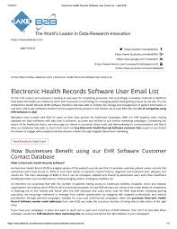 Purchase Ehr Software User Lists From Lake B2b By Hannah