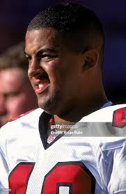A close up of Derek Rackley of the Atlanta Falcons reacting to the... News  Photo