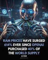 Global memory prices have been rising sharply as demand from large AI data  centers and enterprise infrastructure consumes an increasing share of  available RAM supply. Contract DRAM prices rose roughly 170 percent
