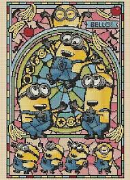 Cross Stitch Chart Minions Stained Glass 2 Flowerpower37