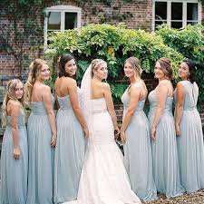 Just One Last Look Before Walking Down The Aisle A Subtle Blue Mist For A Gorgeous Summer Day Dessygr Blue Themed Wedding Mist Bridesmaid Dress Bridesmaid