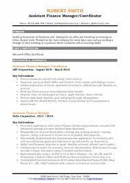 The skills section of your finance resume should show you're adept at quantitative analysis and report writing, and proficient in industry software. Assistant Finance Manager Resume Samples Qwikresume