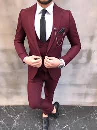 Shop wool & wool blend slim fit men's suits and get free shipping w/minimum purchase! Livonia Maroon Slim Fit Wool Suit Bespoke Daily Fashion Suits For Men Mens Summer Outfits Designer Suits For Men