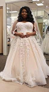 Plus Size Davids Bridal Ball Gown Full Figure Wedding Dress Davids Bridal Plus Size Bridal Ball Gown