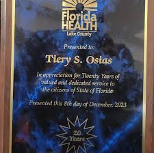 Celebrating 20 years with the Florida Department of Health
