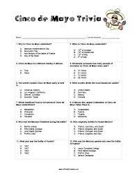 Not a best picture trivia quiz. Free Printable Cinco De Mayo Trivia Cinco De Mayo Activities Trivia Quiz Trivia